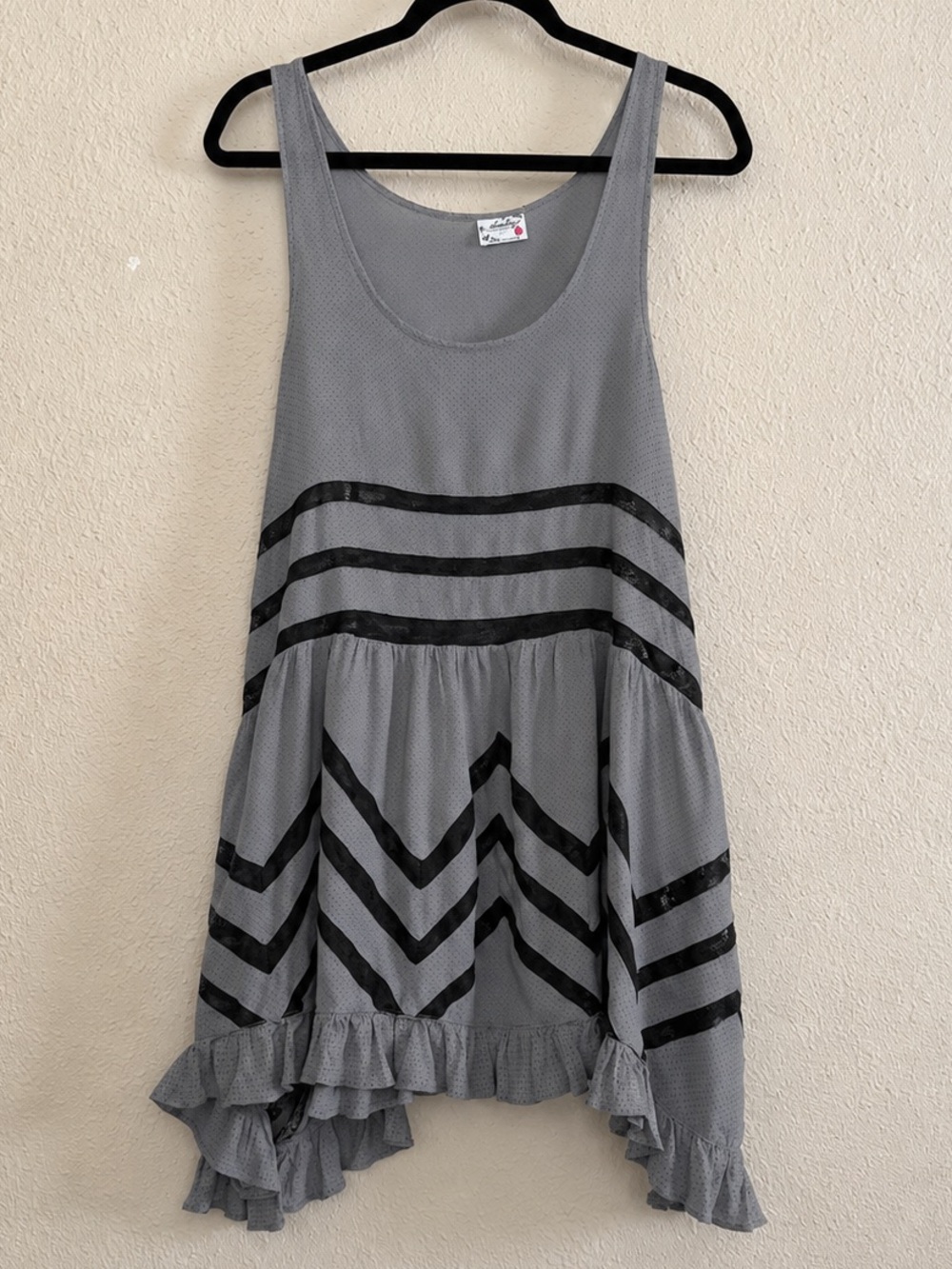 Intimately x Free People | Voile & Lace Trapeze Slip Dress – Iron Grey - Size M - Picture 2 of 4